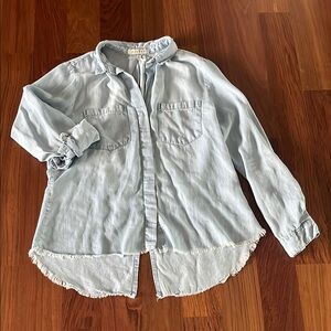 Harper Women’s  Blue Button Down Shirt Classic Top